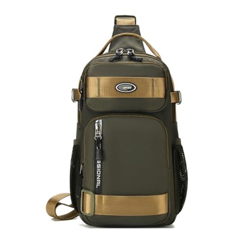 Flybloom Herren Brusttasche Mit Großem Fassungsvermögen, Lässig, Sport, Multifunktional, Schulter-Crossbody-Tasche (Armeegrün) von Flybloom