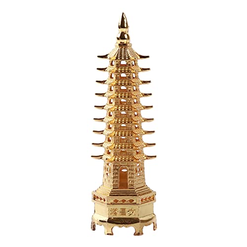 Flybloom Wenchang Tower Statue Ornamente Feng Shui Pagode Desktop Dekoration Geschenksammlung (Messing) von Flybloom