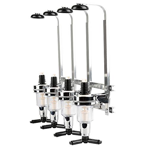 4 Flaschen Getränkeportionierer Bar Butler Wand Flaschenhalter Saft Getränkespender für Cocktail, Bar und Gastro-Gewerbe, 15oz (4 Flaschen) von Flyelf