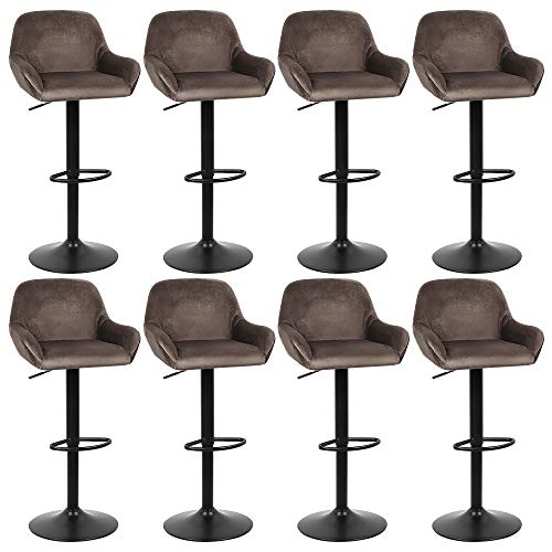 Flyelf Barhocker 8er Set Höhenverstellbar und 360° Drehbar Tresenhocker Barstuhl für Küche Lounge Bar und Cafe (8) von Flyelf