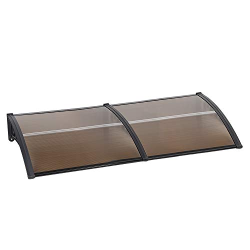 Vordach Überdachung Haustürvordach, Braun Terrassentür Draußen Pultbogenvordach Türdach (100x300cm) von Flyelf