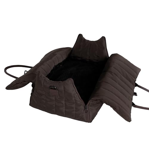 Hundetragetasche Donna 3-in-1 Hundetasche, Autositz & Reisebett in einem Schokobraun- Für kleine Hunde bis 10 kg-Stylisch & komfortabel von Flyind Dog