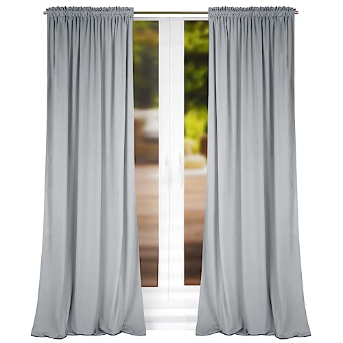 FLYING CURTAINS - Vorhänge für Wohnzimmer, Schlafzimmer - Vorhang Blickdicht mit Kräuselband - Samtvorhang - 1 Stück - 145 x 270 cm - Hellgrau von FLYING CURTAINS