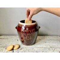 Vintage Mccoy Keksdose; Braune Tropfglasur Keramik von FlyingCheerioStudio