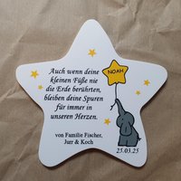 Grabdeko Für Sternenkind | Wetterfester Personalisierter Stern Mit Elefant Kindgerechte Grabgestaltung Grabdeko Für Sternenkind | Wetterfester Personalisierter Stern Mit Elefant Kindgerechte Grabgestaltung von FlyingLoveDesigns