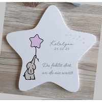 Sternenkind Grabdeko | Wetterfester Personalisierter Stern Mit Elefant Kindgerechte Grabgestaltung Sternenkind Grabdeko | Wetterfester Personalisierter Stern Mit Elefant Kindgerechte Grabgestaltung von FlyingLoveDesigns