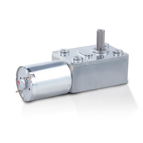 12V 25RPM Gleichstrom Getriebemotor, Torsion Selbsthemmende Motor Reversed Mini Turbine Getriebemotor, JGY370 DC Schneckengetriebe Elektromotor für DIY Roboter Drehtisch Türschloss Vorhang Maschine von Flylin