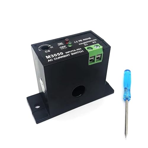 AC Strommessschalter, Einstellbarer Stromschalter AC 240V 0.2-30A Stromerfassungsschalter Stromsensor Steuerschalter, Stromerkennung Alarmmodul Transformatorsteuerung(Normalerweise Offener) von Flylin