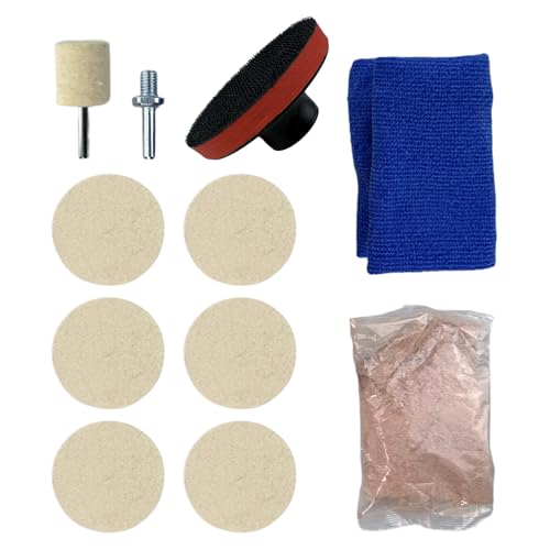 Auto GlaAspolitur Glaspolierset, Glasscheibenentferner Ceroxidpulver Polierset für Heck Seitenfenster, 100g Windschutzscheiben-Kratzer-Reparatur Kit für Klingenschäden Kratzer Wasserablagerungen Glas Auto GlaAspolitur Glaspolierset, Glasscheibenentferner Ceroxidpulver Polierset für Heck Seitenfenster, 100g Windschutzscheiben-Kratzer-Reparatur Kit für Klingenschäden Kratzer Wasserablagerungen Glas von Flylin