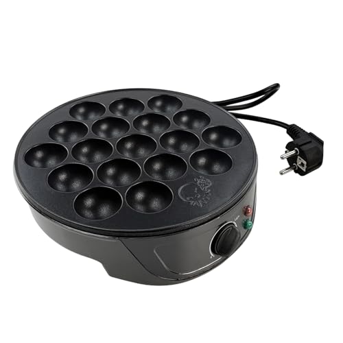 Elektrischer Takoyaki Maker, 750W 18 Löcher Takoyaki Maschine Mini Octopus Ball Making Tool Backform 220-240V, Non-Stick Octopus Grill Tray für die Herstellung Japanischer Takoyaki Octopus Bällchen von Flylin