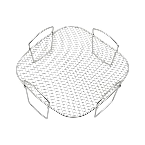 Heißluftfritteuse Grillrost Zubehör, Grillrost und Dämpfen Rack auf 304 Edelstahl fit 3.5-5.8QT, Dehydrate Rack Airfryer Grillpfanne Luftfritteusen für Ninja Power Airfryer (20.5 * 20.5 * 9cm) von Flylin