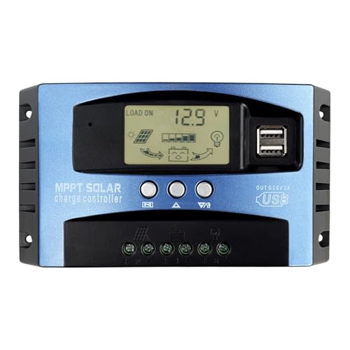 MPPT Solarladeregler, 12V/24V 100A Intelligenter Batterieladegerät Solarladeregler mit USB-LCD-Display, Dualer USB-Anschluss Negative Masse Controller Auto-Parameter Einstellbar mit LCD-Anzeige MPPT Solarladeregler, 12V/24V 100A Intelligenter Batterieladegerät Solarladeregler mit USB-LCD-Display, Dualer USB-Anschluss Negative Masse Controller Auto-Parameter Einstellbar mit LCD-Anzeige von Flylin