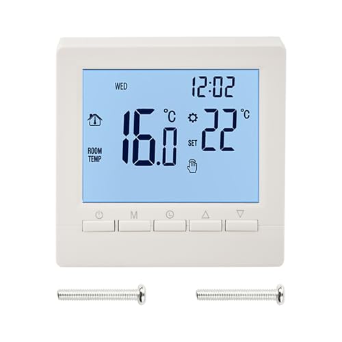 Programmierbarer Thermostat, Wochen Programmierbarer Digital Thermostat Raumthermostat LCD-Display NTC-Sensor, Gaskamin-Thermostat Niederspannung intelligenter Temperaturregler 5 A mit Kindersicherung Programmierbarer Thermostat, Wochen Programmierbarer Digital Thermostat Raumthermostat LCD-Display NTC-Sensor, Gaskamin-Thermostat Niederspannung intelligenter Temperaturregler 5 A mit Kindersicherung von Flylin