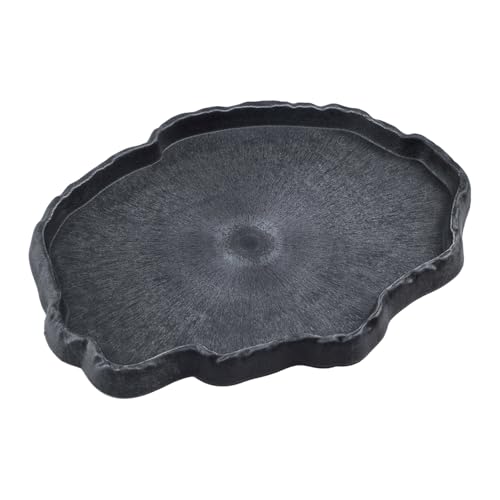 Reptilien Wasserschale, Reptilien Futterstation Harzfelsen Reptilienfutter und Wasser-Futternapf, Reptile Rock Feeder Bowl Schildkröte Eidechse Harz Water Bowl Reptile Terrarium Food Dish (L) von Flylin
