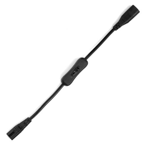 Verlängerungskabel mit Schalter, IEC 320 C8 auf IEC 320 C7 Stecker auf Buchse Stromverlängerungskabel, Kabel Stecker auf Buchse Wechselstromkabel für Schreibtischlampen/Lautsprecher/Monitore/Drucker von Flylin