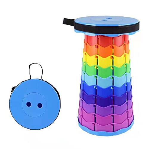 Flyself Tragbarer Klapphocker Faltbar Mini Teleskophocker Leichte Campinghocker Tragfähigkeit 200kg für Outdoor Camping Angeln BBQ Drinnen Küche (Blue) von Flyself