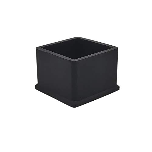 Flyshop, 4er Pack Stuhlbeinkappen, quadratische Bodenschutzkappen, strapazierfähiger Gummi 40 x 40 mm (1-9/16" x 1-9/16"), schwarz von Flyshop