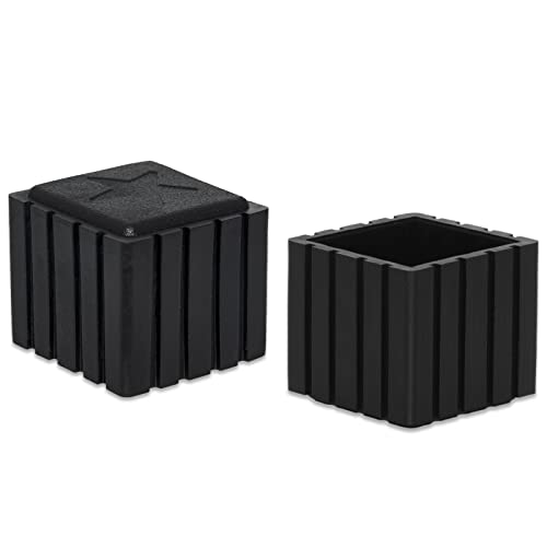 Flyshop, Stuhlbeinkappen, quadratische Bodenschutzkappen, strapazierfähiger synthetischer Gummi 30 x 30 mm (3,0 x 3,0 cm) schwarz, 10er Pack von Flyshop
