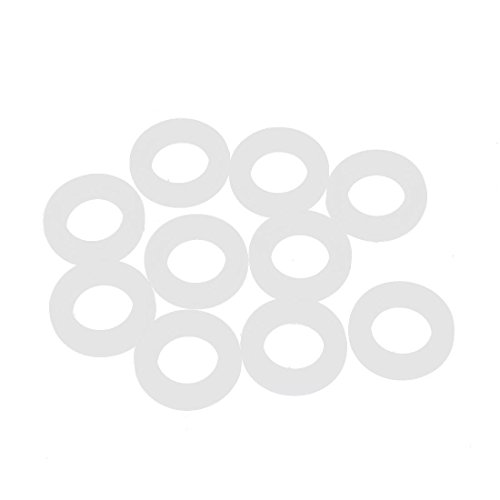 Flyshop 10 Stück transparente, weiße Silikon-Dichtungsringe O-Ring-Dichtung 6,5 cm Außendurchmesser 5,9 cm Innendurchmesser 0,3 cm Breite von Flyshop
