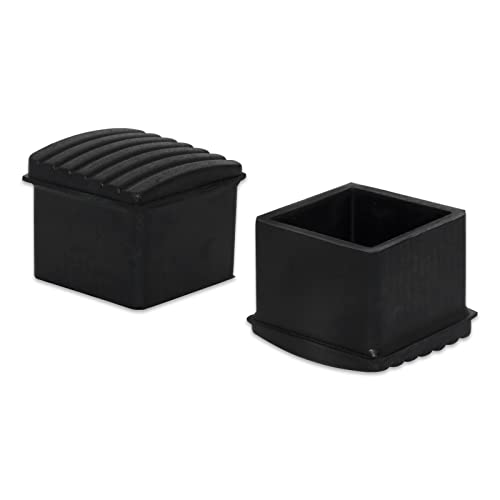 Flyshop Stuhlbeinkappen, Gummischutzkappen, langlebig, kratzfrei, quadratisch, Dicker Boden, 30 x 30 mm (3,0 x 3,0 cm), 8 Stück, schwarz von Flyshop