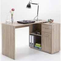 FMD Eckschreibtisch "AUGSBURG", Schreibtisch/ Sideboard m. Stauraum, beidseitig montierb., 117/148 cm von Fmd
