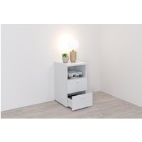 FMD Nachtkonsole "Suva" Nachttisch m. 2 Schubkästen und offenem Fach, 60 cm hoch, 35 cm breit FMD Nachtkonsole "Suva" Nachttisch m. 2 Schubkästen und offenem Fach, 60 cm hoch, 35 cm breit von Fmd