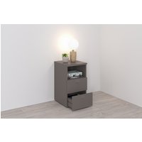 FMD Nachtkonsole "Suva" Nachttisch m. 2 Schubkästen und offenem Fach, 60 cm hoch, 35 cm breit von Fmd