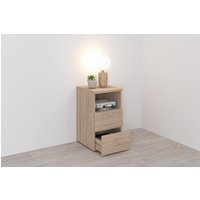 FMD Nachtkonsole "Suva" Nachttisch m. 2 Schubkästen und offenem Fach, 60 cm hoch, 35 cm breit FMD Nachtkonsole "Suva" Nachttisch m. 2 Schubkästen und offenem Fach, 60 cm hoch, 35 cm breit von Fmd