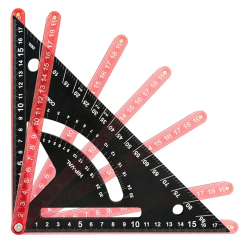 FmtwPhn Aluminium Anschlagwinkel | Zimmerei Dachsparren Winkelmesser | Verstellbares Winkelmessgerät Für Holzbearbeitung Zubehör Renovierung Heimwerker Hobby von FmtwPhn