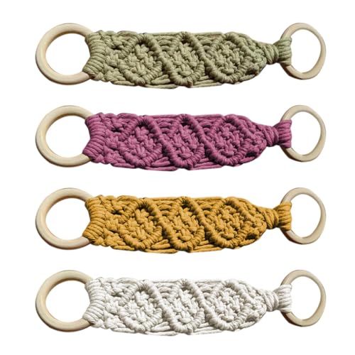 FmtwPhn Boho Makramee Küchenhandtuchhalter, Makramee Handtuchhalter Ring | 4X Makramee-Küchenhandtuchhalter mit Schlaufenring | Makramee-Küchenhandtuch-Aufhänger, Schlaufenring, dekorativer FmtwPhn Boho Makramee Küchenhandtuchhalter, Makramee Handtuchhalter Ring | 4X Makramee-Küchenhandtuchhalter mit Schlaufenring | Makramee-Küchenhandtuch-Aufhänger, Schlaufenring, dekorativer von FmtwPhn