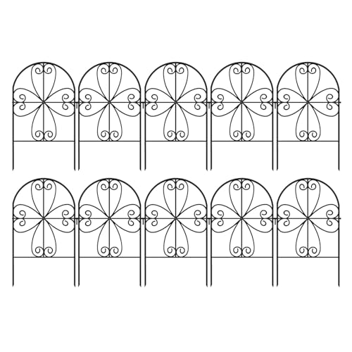 FmtwPhn Dekorative Zaunpaneele | Robuster Metallzaun | 10x Zaunpaneele Für Kaninchen Haustiere Gartenschutz Terrasse Rasen Außendekoration Gartengestaltung Sichtschutz von FmtwPhn