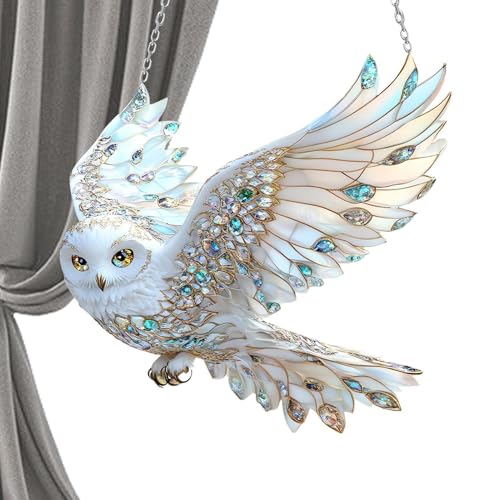 FmtwPhn Eule Ornamente für Weihnachtsbäume - Tieranhänger | 2D Acryl Eule Ornament Hängende Dekoration für Urlaub Fenster Weihnachtsbaum Damen Herren von FmtwPhn