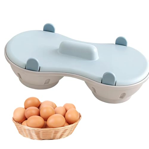 FmtwPhn Mikrowellen Eierkocher 2-Fach | Gekochte Eier Zubereiten Mit Deckel,Hitzebeständiger Tragbarer Eierkocher Für Familienküche Haushalt Restaurant von FmtwPhn