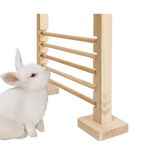 FmtwPhn Rabbit Jump Bar | Hölzerne Trainingshürde - Höhenverstellbares Trainingsset Zur Käfigbereicherung Für Chinchillas Und Frettchen von FmtwPhn