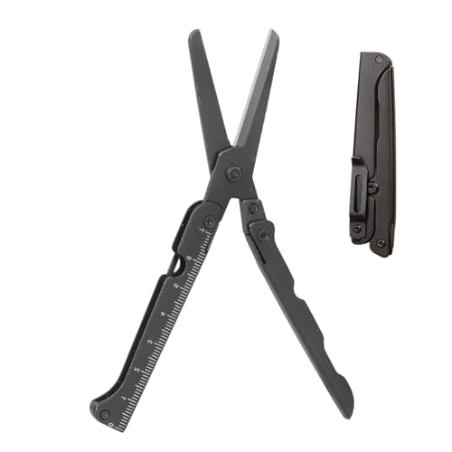 FmtwPhn Reiseschere | Edelstahl Klappbarer Messercutter Mit Lineal | Ergonomische Schere Für Büro Handarbeit Garten Camping Schule Kunst Studenten von FmtwPhn
