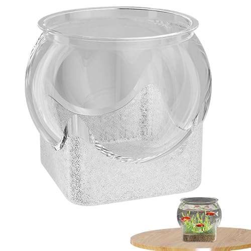 FmtwPhn Rundes Kugelaquarium | Klarsicht Betta Behältnis | Pflanzschale Deko Für Haus Bad Schlafzimmer Kinderzimmer Schreibtisch Arbeitsplatz Wohnheim von FmtwPhn