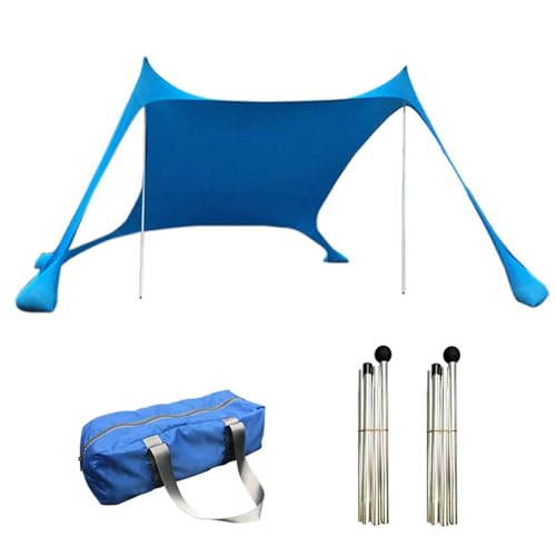 FmtwPhn Sonnenschutzdach s-trand 210 X 150 X 170 Cm Strandzelt Sonnenschutz Sonnenschirm s-trand Markise 3-4 Personen Strandmuschel Beach StrandZelt Mit 2 Stützstäbe Für Picknick, Angeln, Sonnenschutz von FmtwPhn
