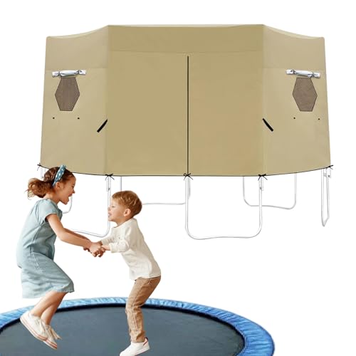 FmtwPhn Trampolin-Sonnenschutz-System aus Oxford-Tuch – komplette Abdeckung mit wasserdichten und UV-beständigen Eigenschaften, sorgt für sichere Spielbedingungen bei unterschiedlichem Wetter von FmtwPhn