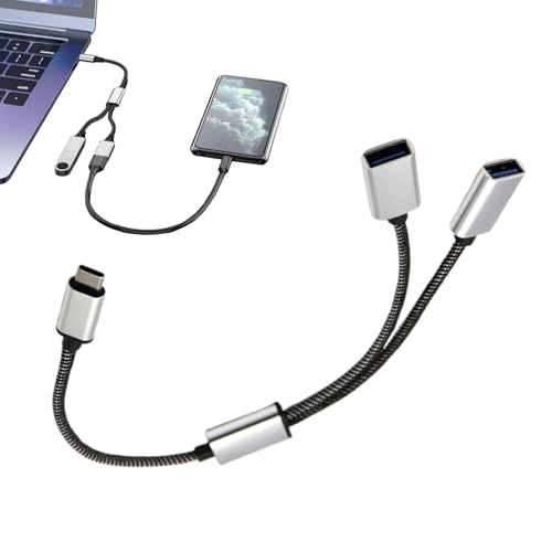 FmtwPhn USB Splitter 2 Eingänge 1 Ausgang | Verlängerungs-Adapterkabel - 2 In 1 Adapter Erweiterungsstation Tragbar Für Kamera Tastatur PC Desktop Laptop von FmtwPhn