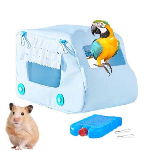 FmtwPhn Vogel Hängematte - Nymphensittich Käfigzubehör Mit Hängematte | Kühlendes Auto Design Papageienhaus Nest Kleintierzubehör Für Unzertrennliche Conure Finken Hamster von FmtwPhn