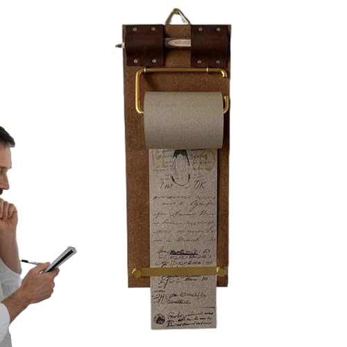 FmtwPhn Wandmontierter Notizpapierspender, Holz Notizpapier Spender Rolle, 32x12x3cm Notizbuch Mit Klemmbrett, Retro Notizzettelhalter Aufhängbar, Ideal Für To-Do-Listen, Memos & Ideen In Küche FmtwPhn Wandmontierter Notizpapierspender, Holz Notizpapier Spender Rolle, 32x12x3cm Notizbuch Mit Klemmbrett, Retro Notizzettelhalter Aufhängbar, Ideal Für To-Do-Listen, Memos & Ideen In Küche von FmtwPhn