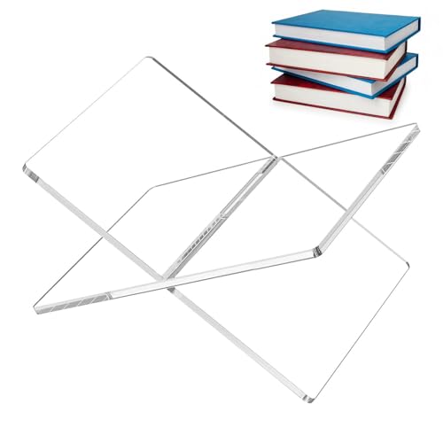 Acrylbuchständer - 9.84x5,59in Displayhalter, x -förmiges Rack, funktionaler transparenter Ständer mit abgerundeten Ecken | Duraable leichte Lesezubehör für Rezept Bild Kunstbücher Schreibtisch Wohnku von Fmzrbnih