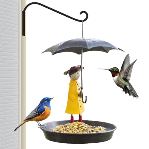 Bird Feeder for Outdoors - 8,27 Zoll Mädchen mit Regenschirm Vogelhäuschen, tragbarer dekorativer Gartenschmuck | Dekoration im Freien im Freien für Vögel anziehen, einzigartige Geschenk für Voge Bird Feeder for Outdoors - 8,27 Zoll Mädchen mit Regenschirm Vogelhäuschen, tragbarer dekorativer Gartenschmuck | Dekoration im Freien im Freien für Vögel anziehen, einzigartige Geschenk für Voge von Fmzrbnih