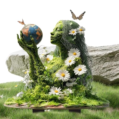 Fairy Garden Stakes - Mythical Yard Figuren, Earth Design | Langlebiges Ornament für Herren, Display aus Acryl, einzigartiges Gartenzubehör für die Terrassendekoration von Fmzrbnih