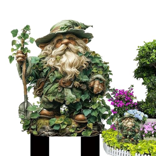 Fairy Garden Stakes - Statuen 'Mann' Baum, Erdeinführungsornament | Set für den Außenbereich, langlebige 2D-Acryl-Dekoration, Display für Blumentopf, Skulptur von G von Fmzrbnih