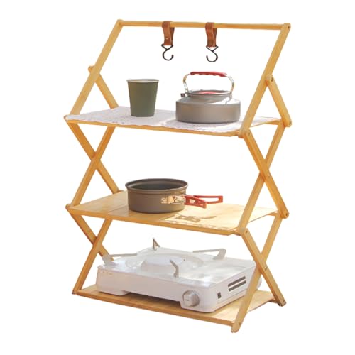 Faltbare Campingregale - Compaact Campingregal Klapptisch, Camping -Lagerregale | Multti -Tier -Camping -Racks, trage resistente Zeltregale für die Nutzung im Freien und nach Hause von Fmzrbnih