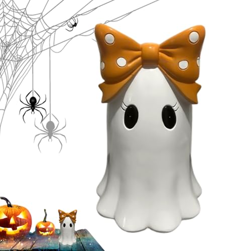 -Figuren – Geist aus Harz für Halloween – Dekoration aus Harz für den Schreibtisch mit Schleife für Hochzeit, Gothic, Vitrine, Party, Geburtstag, Innenbereich, Schlafzimmer von Fmzrbnih