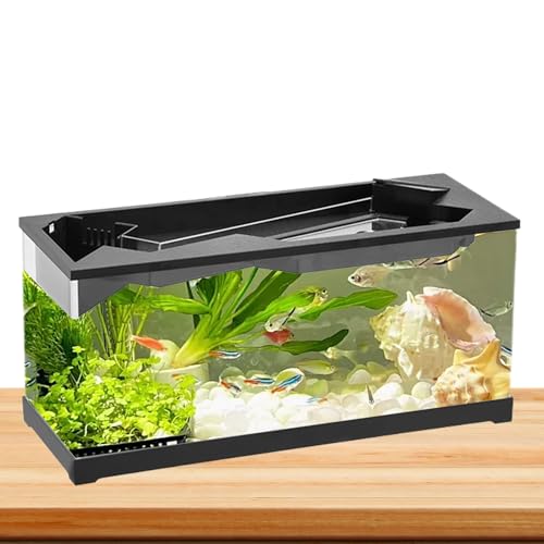 Fischtank - 12,4x5.31x6.5in Acryl Clear Aquarium, Desktop -Starter -Kit, Multipurple -Tabletop -Wasserlebensraum | Mini -Tank Mit Filterluftpumpe Für Wohnzimmerstudio Home Office Dekoration An von Fmzrbnih
