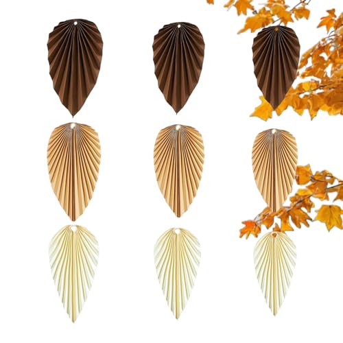 Fmzrbnih Herbstdeko - 9 Stücke Ahornblätter Papier Fächer Deko - Aufhängbare Deko für Erntedankfest Geburtstag Hochzeit - Herbstliche Wand und Decken Party Dekoration von Fmzrbnih