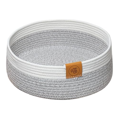 Fmzrbnih Katzenkorb Bett – Schlafnest aus Baumwolle, tragbare Indoor-Katzenmatte, bequemer Kratzkorb mit Seil-Design, gemütliches Bett für Kätzchen, Erwachsene, Katzen, Ruheliege, Schlafplatz von Fmzrbnih